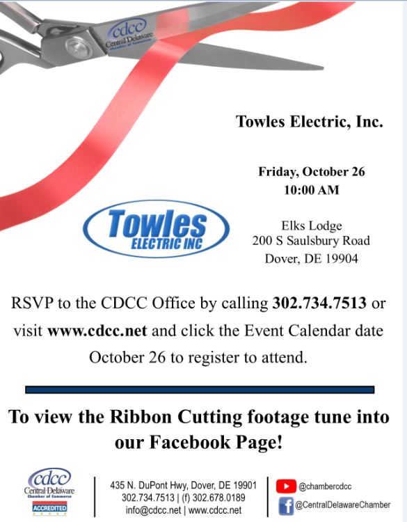Ribbon Cutting - Towles Electric