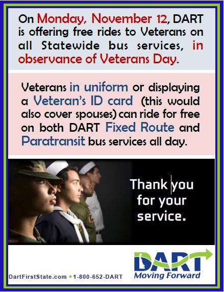 DART Veterans Free Ride