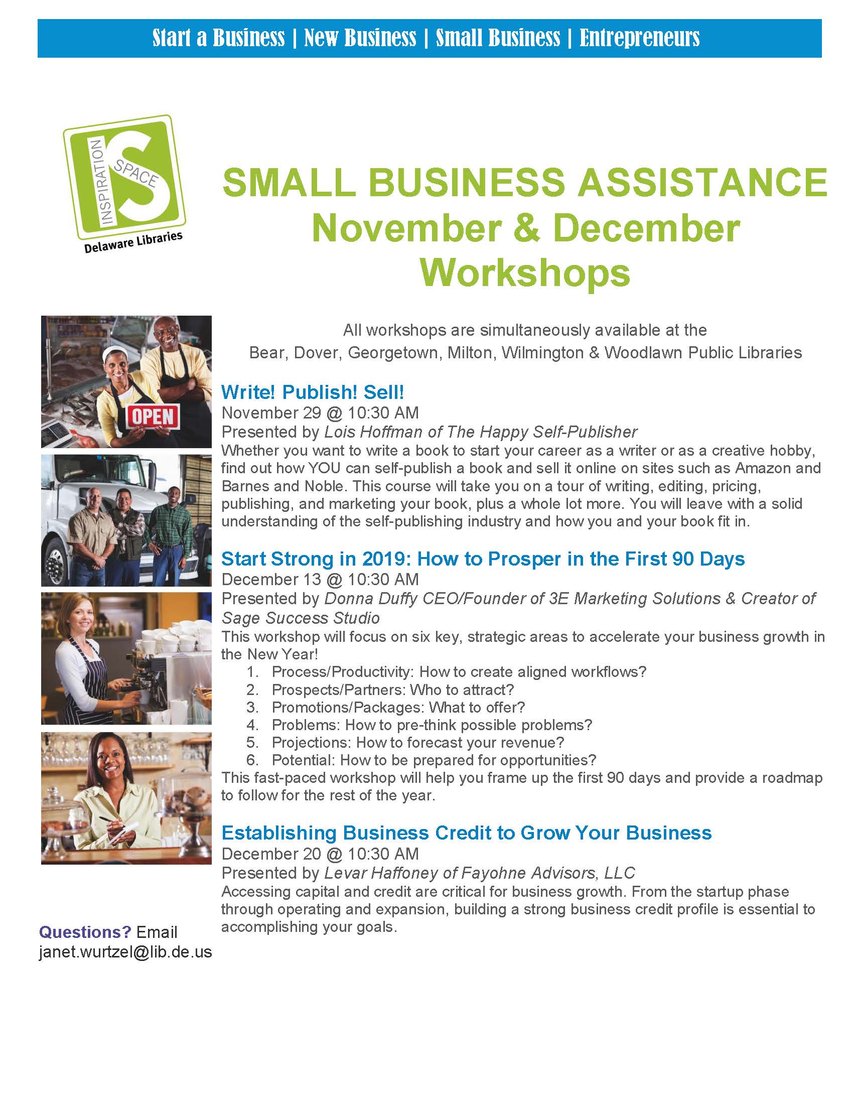 Small Business Assistance December Workshops