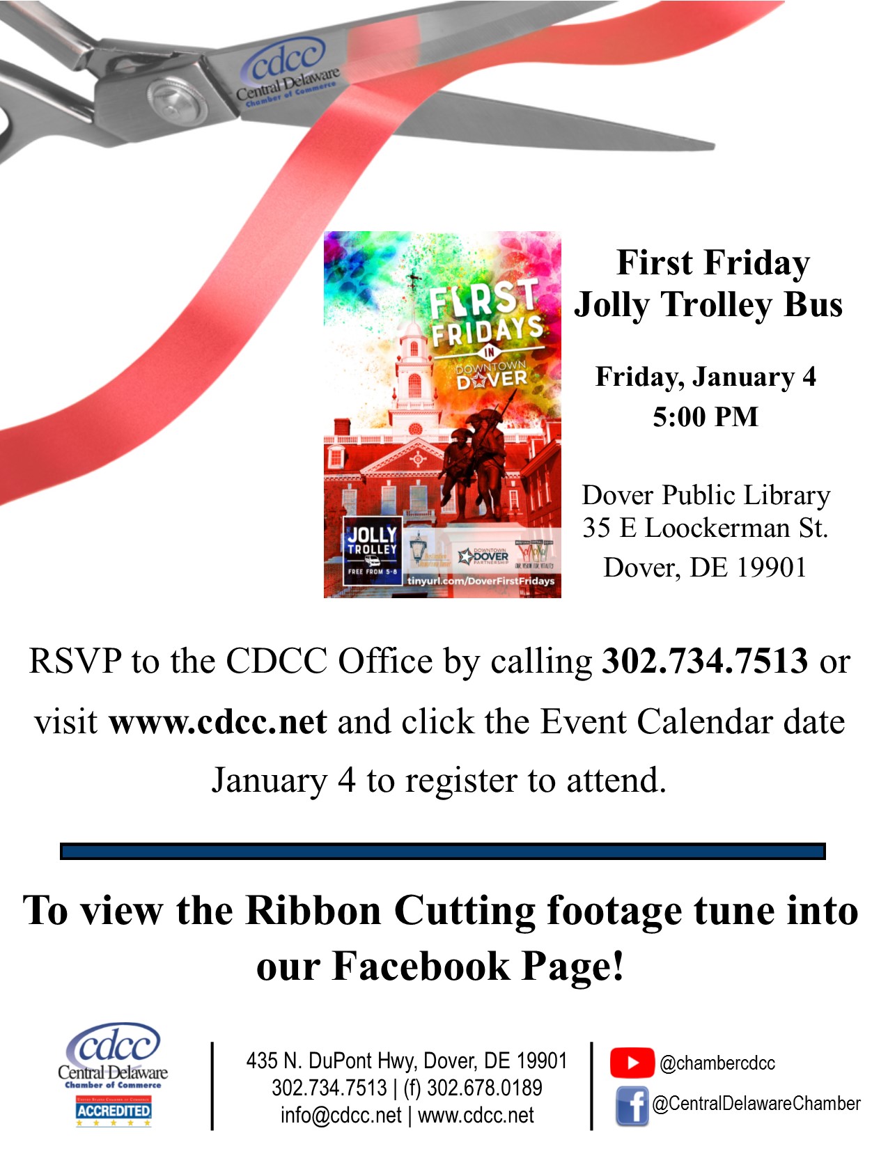 Ribbon Cutting - First Friday Jolly Trolley Bus