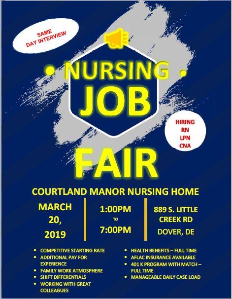 Courtland Manor Nursing Home Job Fair