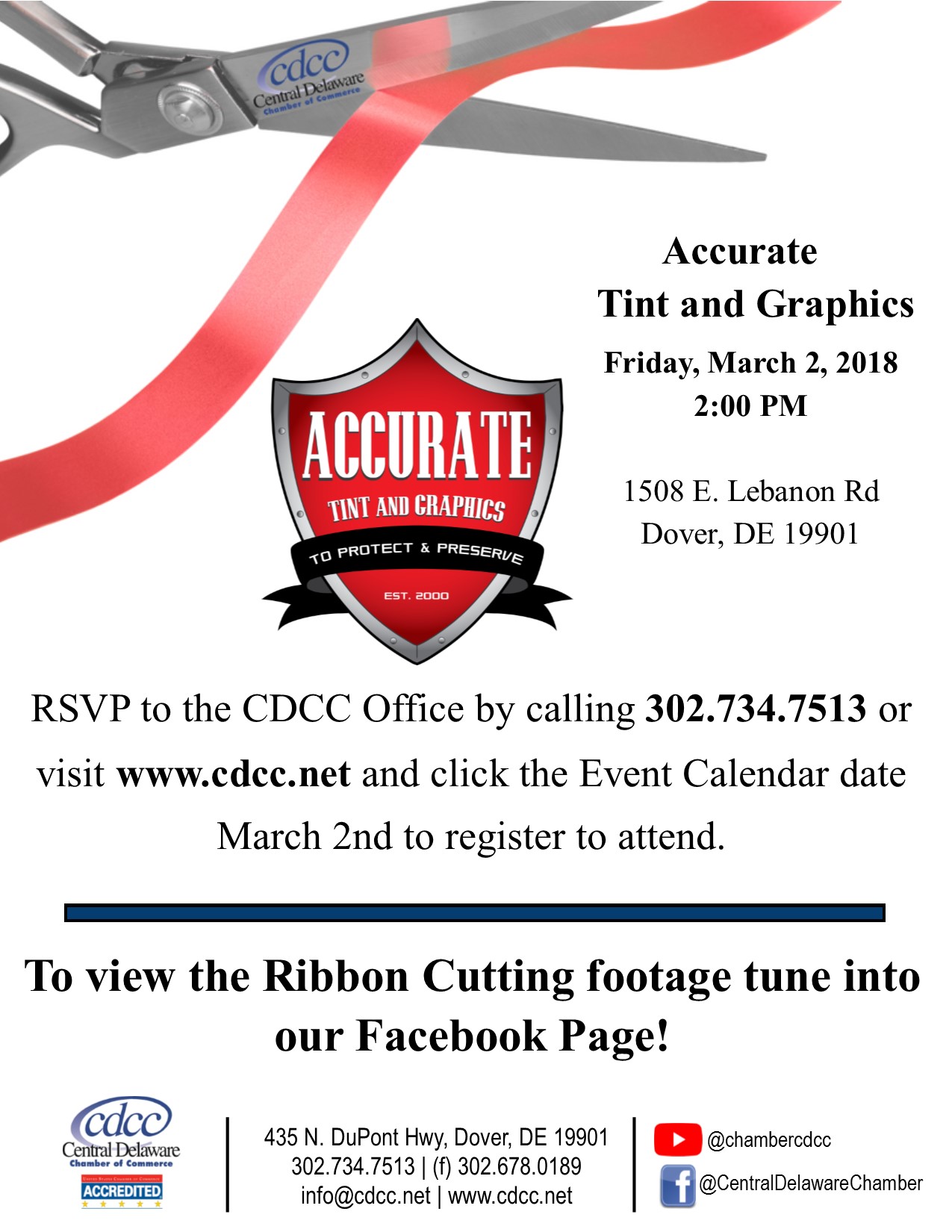 Ribbon Cutting - Accurate Tint & Graphics