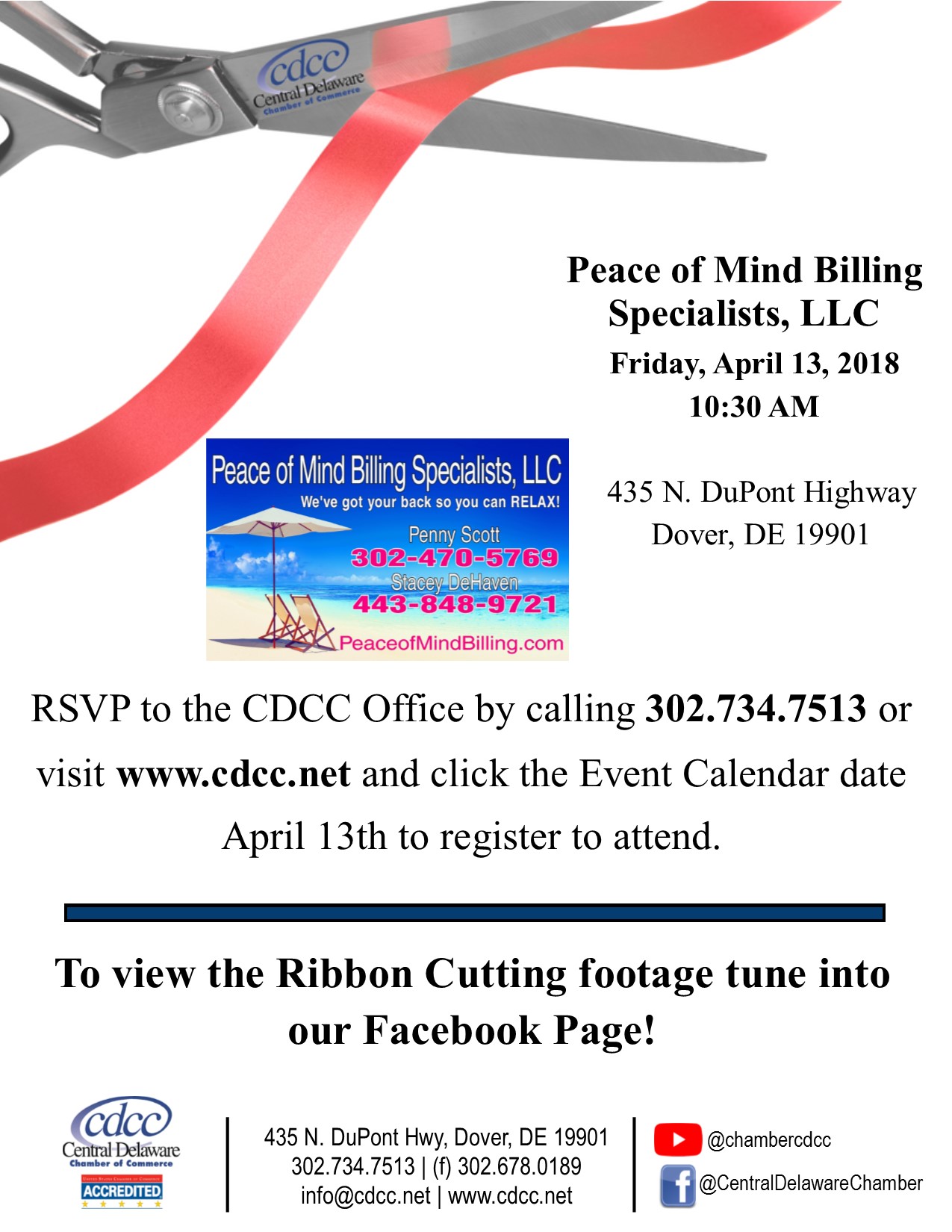 Ribbon Cutting - Peace of Mind Billing Specialists, LLC