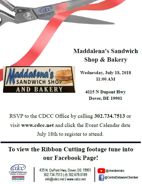 Ribbon Cutting - Maddalena's Sandwich Shop & Bakery