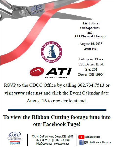 Ribbon Cutting - First State Orthopaedics & ATI Physical