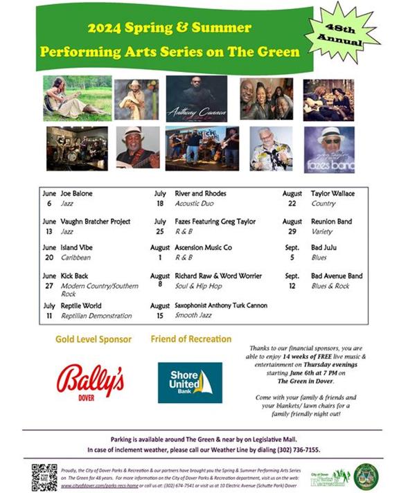 2024 Spring & Summer Performing Arts Series on The Green