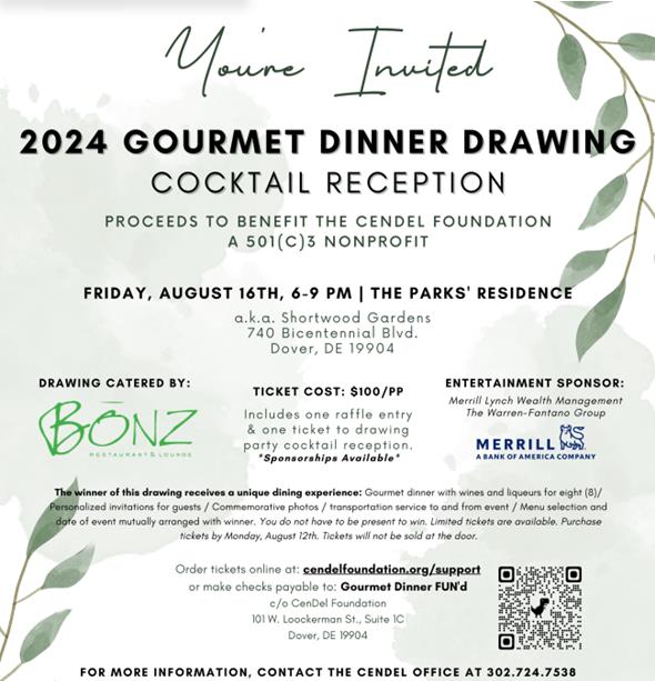 2024 CenDel Gourmet Dinner Drawing