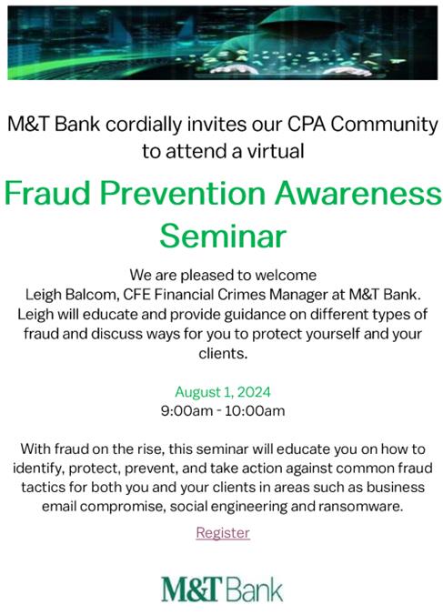 M&T Bank Fraud Prevention Awareness Seminar