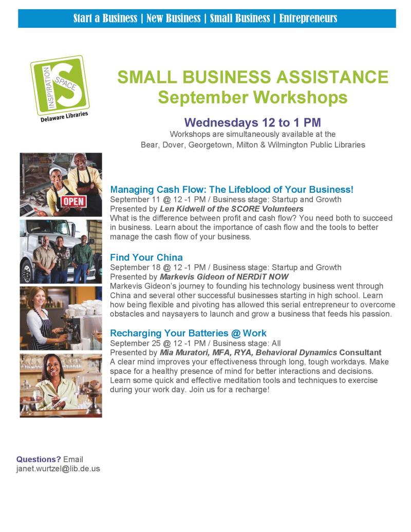 Small Business Assistance September Workshops