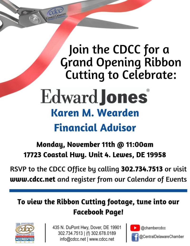 Ribbon Cutting - Edward Jones: Office of Karen Wearden
