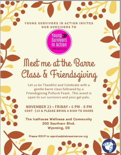 Meet me at the Barre Class & Friendsgiving